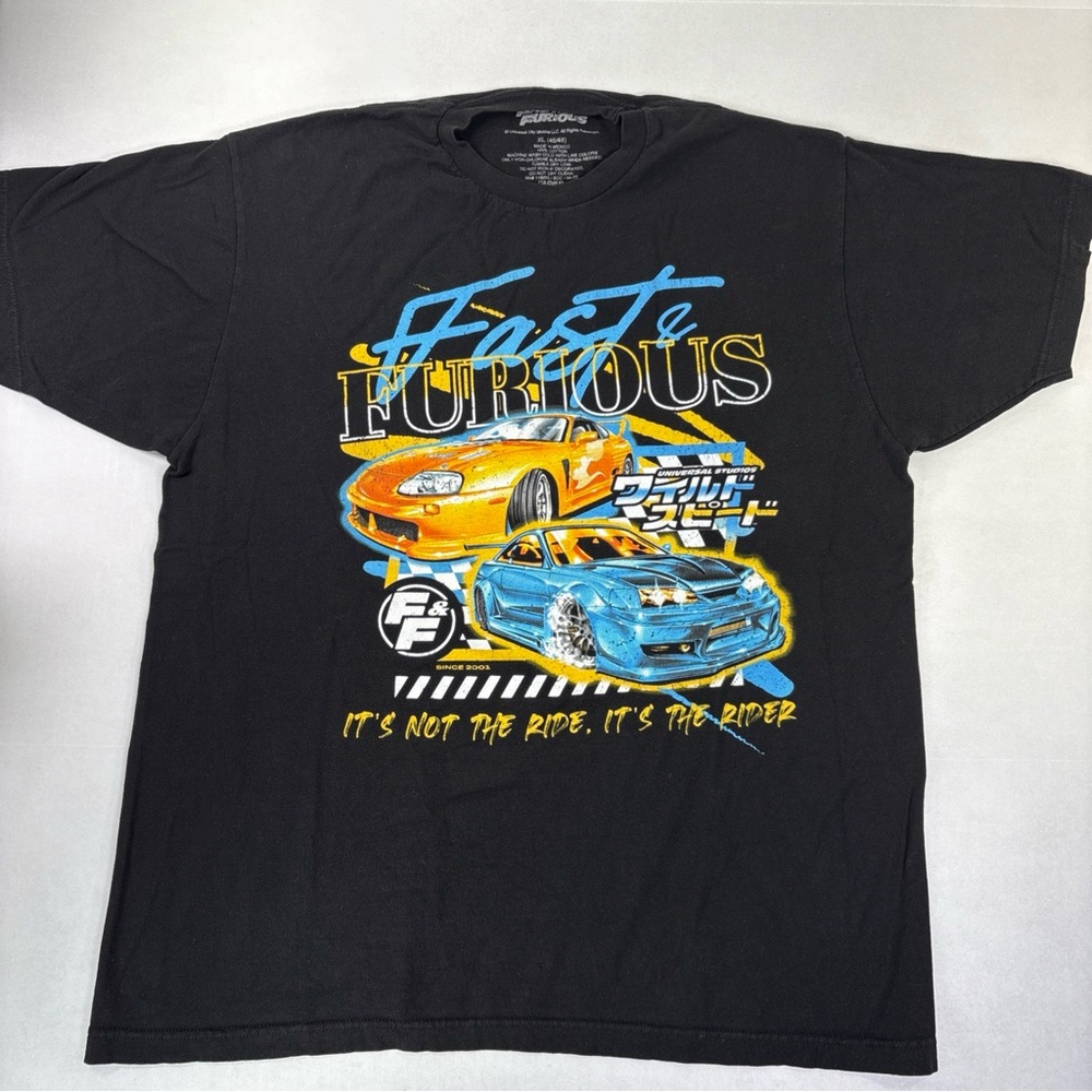 Fast & Furious Graphic T-Shirt XL 46/48 Black Tee Movie Cars Street Racer
